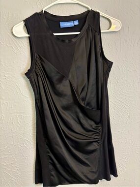 Simply Vera Vera Wang Black Draped Sleeveless Tank